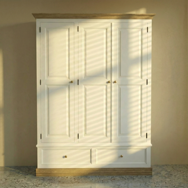 Szafa Drewaniana biała sosna lite drewno wytrzymała