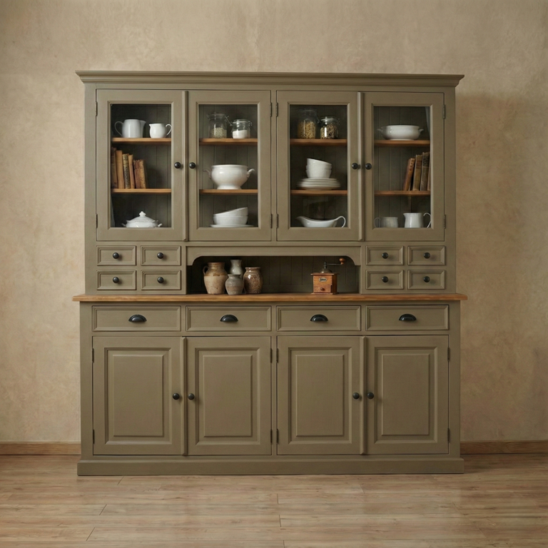 Kredens dębowy do salonu – wykończenie olejem naturalnym, widoczna struktura słojów